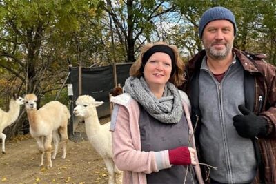 Alpaca and llama hike Moedling near Vienna