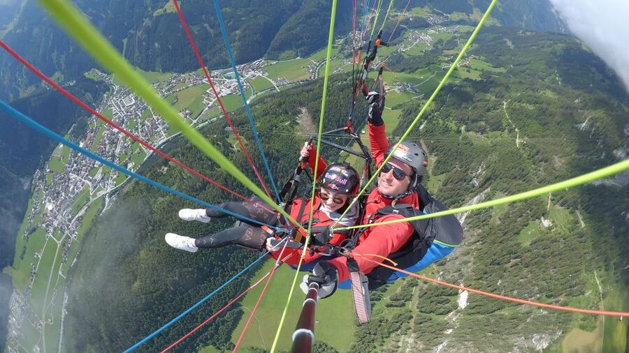 Mayrhofen: Paragliding Adventure With Soaring Views - Floating above Mayrhofen after a few running steps