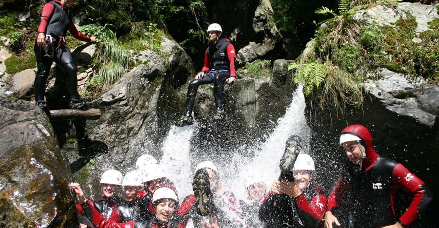 Ötztal: Canyoning at Alpenrosenklamm for Beginners - The first waterfall and the bridge abseil