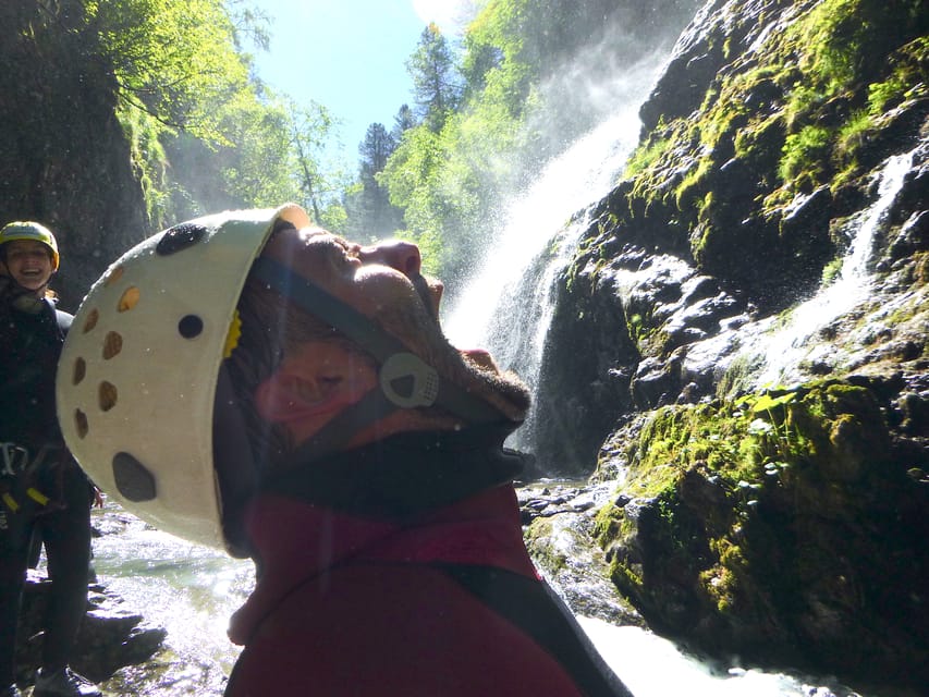 Ötztal: Canyoning at Alpenrosenklamm for Beginners - The 8-meter slide shaped by water