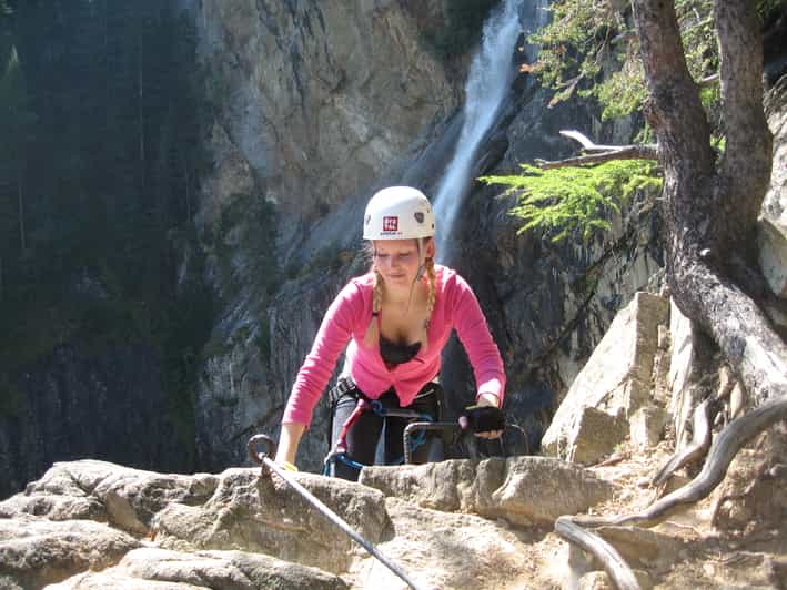 Ötztal: Via Ferrata Climbing Tour at Lehner Waterfall - The waterfall section and the route choice