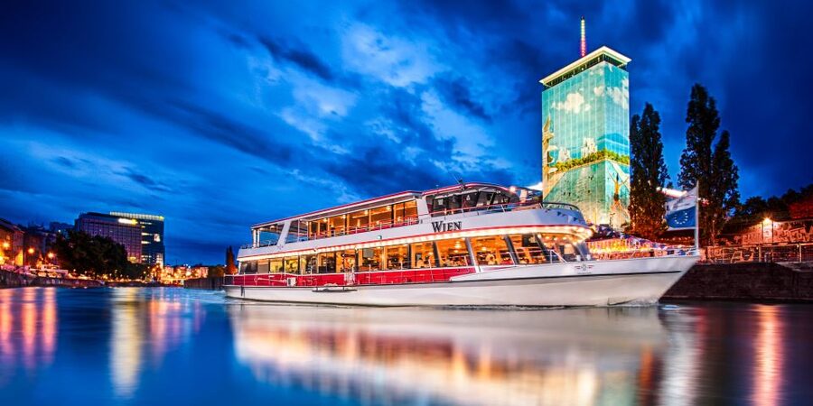 Vienna: Evening Cruise Along The Danube - Onboard dining, from schnitzel to simple drinks