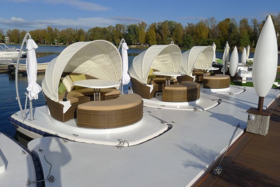 Vienna: Private Floating Island E-Boat Rental on Danube - The office greeting and quick departure